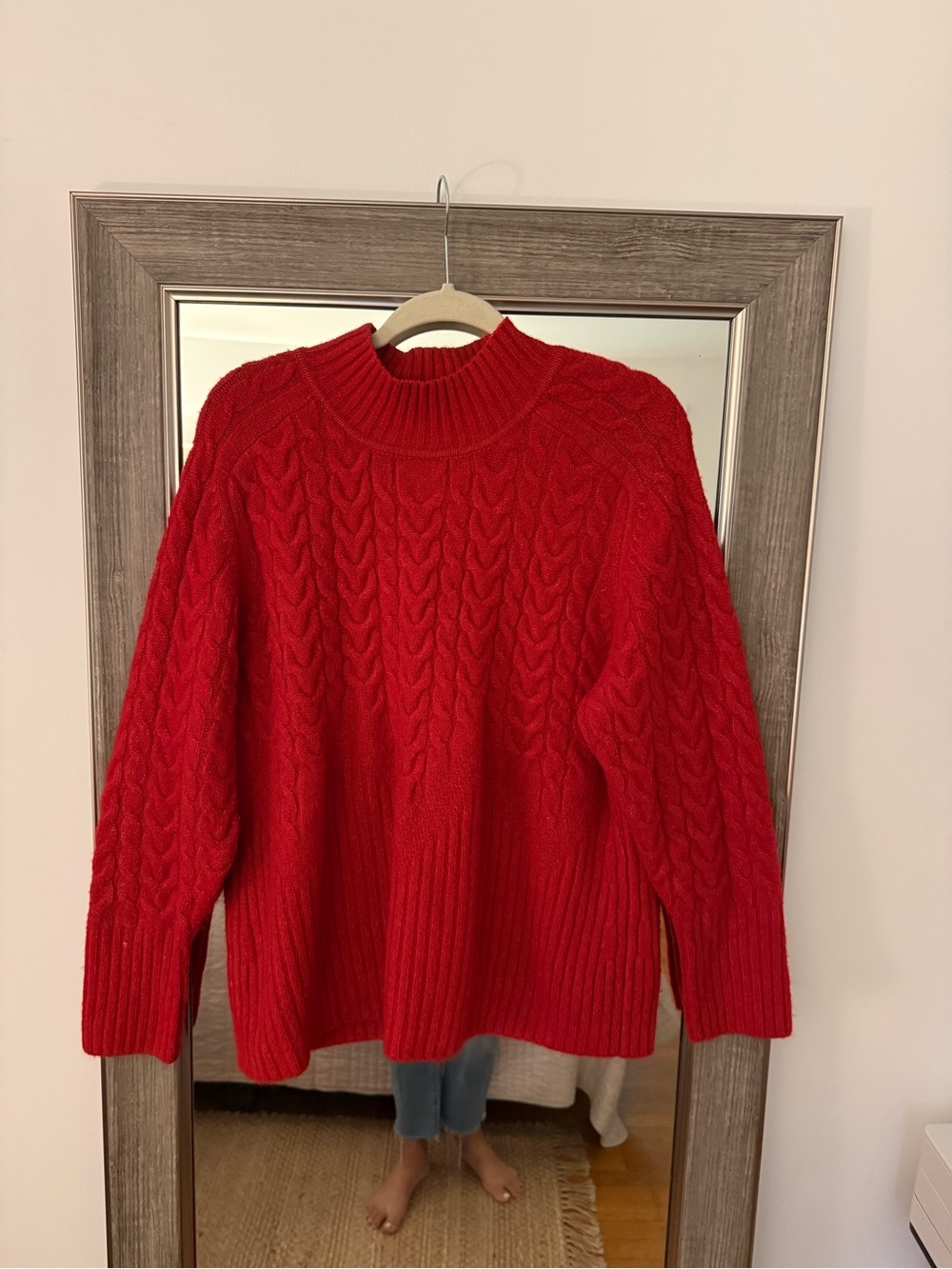 Women’s Calvin Klein Red Cable-Knit Women's Sweater